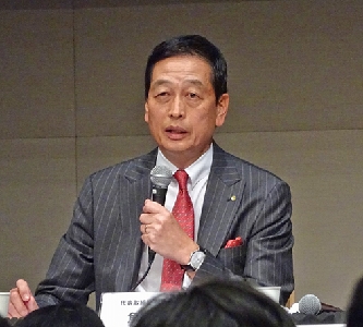 資生堂、15年3月期決算説明会　新3カ年計画を説明