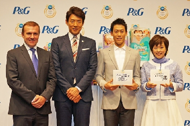 Ｐ＆Ｇ、ママの公式スポンサーキャンペーン発表会に錦織・石川選手が登場