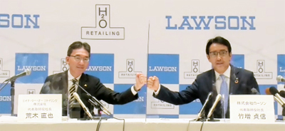 ローソンとＨ２Ｏが記者会見、関西ドミナント推進目的に包括業務提携